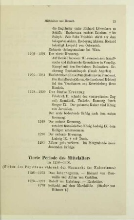 Vierte Periode des Mittelalters um 1256-1400