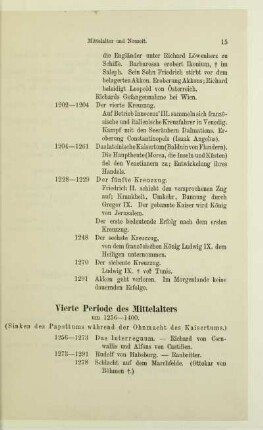 Vierte Periode des Mittelalters um 1256-1400