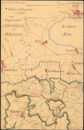 Herstellung eines Verbindungsweges von Schienen nach Bohlingen bzw. von Schienen über Bankholzen nach Radolfzell