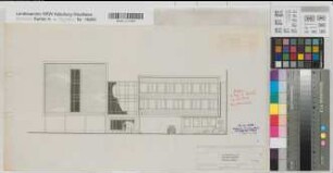 Münster (Münster) Behördenhaus Alter Steinweg 2. Vorentwurf Seitenansicht - Nordwesten 1956 1 : 200 29 x 53 Pause Staatsneubauleitung Münster Regierung Münster Nr. 34081