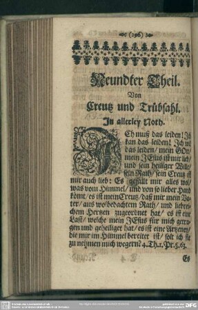 Neundter Theil- Von Creutz und Trübsahl
