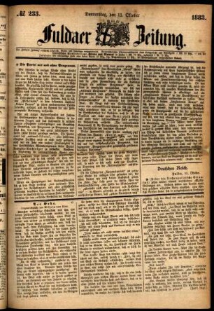 Ausgabe vom Donnerstag, den 11. Oktober 1883.
