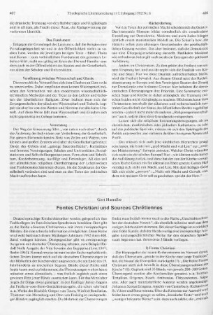 407-417 Fontes Christiani und Sources Chrétiennes