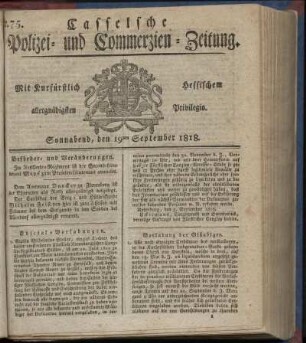 Nr. 75, Sonnabend, den 19ten September 1818