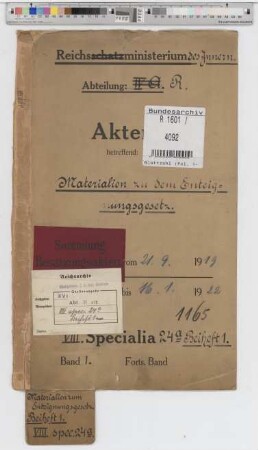 Materialien zu dem Enteignungsgesetz