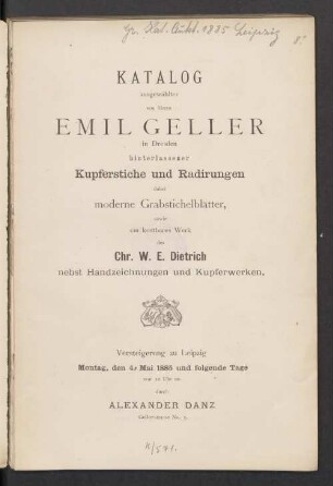 Slg. Emil Geller, Dresden, Abt. 2: Kupferst. Radierungen etc. : 4.5.