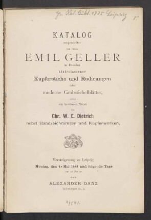 Slg. Emil Geller, Dresden, Abt. 2: Kupferst. Radierungen etc. : 4.5.