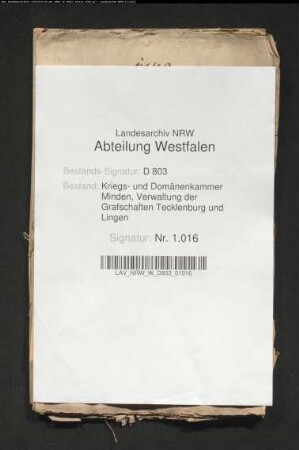 Ausweisung der Zuschläge im Kirchspiel Cappeln, Grafschaft Tecklenburg