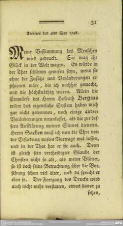 Tribsees den 4ten May 1748
