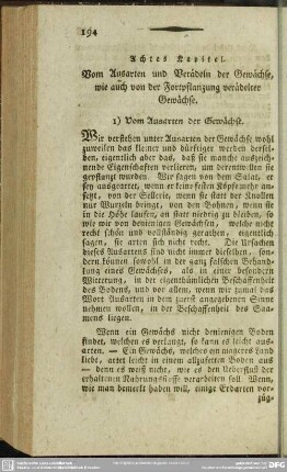 Achtes Kapitel. Vom Ausarten und Verädeln der Gewächse, wie auch von der Fortpflanzung verädelter Gewächse