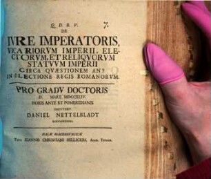 De ivre imperatoris, vicariorvm imperii, electorvm, et reliqvorvm statvvm Imperii circa qvæstionem an? in electione regis Romanorvm