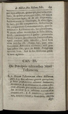 Cap. III. De Præcipuis editionibus Novi Testamenti