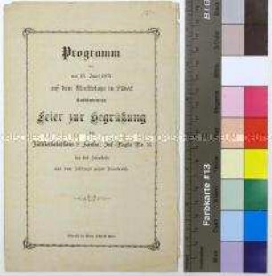 Programm der Begrüßungsfeier für das Füsilierbataillon des 2. Hanseatischen Infanterie-Regiments No. 76 in Lübeck