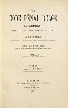 Le Code pénal belge, 2