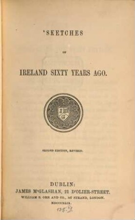 Sketches of Ireland sixty years ago