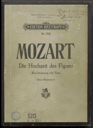 Mozart, Wolfgang Amadeus: Die Hochzeit des Figaro