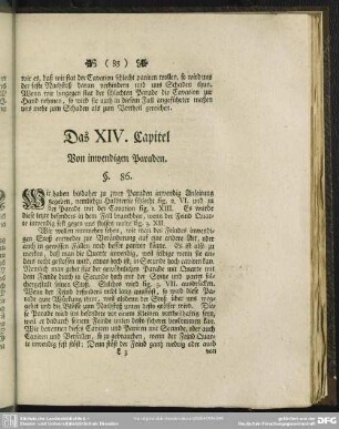 Das XIV. Capitel. Von inwendigen Paraden