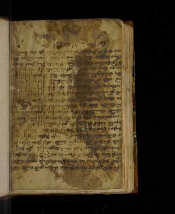 Abgelöster und mitgehefteter Vorderspiegel, dessen Versoseite für ein Exzerpt genutzt wurde. Bernardus Claraevallensis: Sermones super cantica canticorum. Exzerpt aus Sermo 65