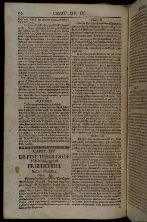 Caput XIV. De Fine Theologiæ Formali, qui est Fruitio Dei.