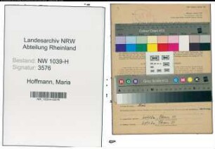Entnazifizierung Maria Hoffmann , geb. 19.11.1909 ()