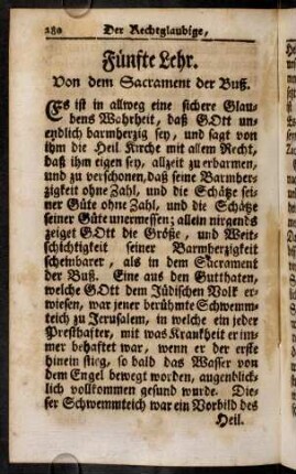282-298, Fünfte Lehr. Von dem Sacrament der Busz