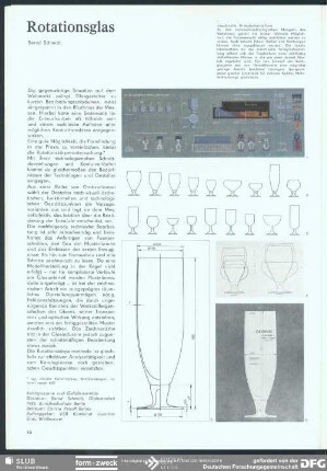 Rotationsglas : Technologie und Gestalt