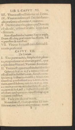 Caput VII. De Unitate.