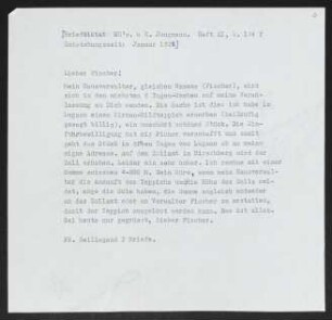 Brief von Gerhart Hauptmann an Samuel Fischer