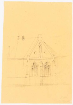 Kirche mit 1012 Plätzen: Aufriss Querhausfassade
