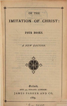 Of the Imitation of Christ: Four Books
