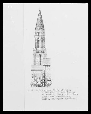 Fenioux (Charente-Maritime), Vierungsturm der Kirche Saint-Pierre
