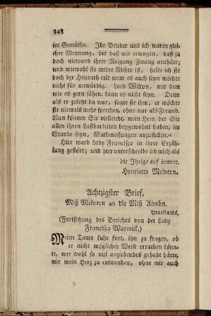 Achtzigster Brief.