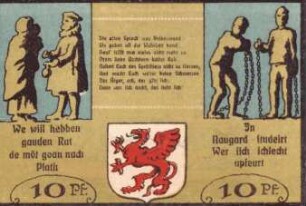 Notgeld der Stadt Plathe in Pommern