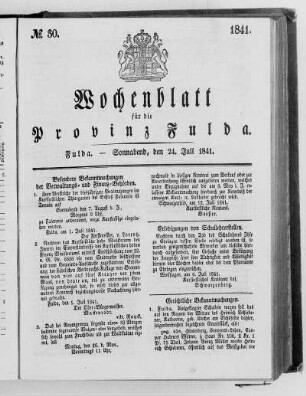 Nr. 30, Ausgabe vom 24. Juli 1841