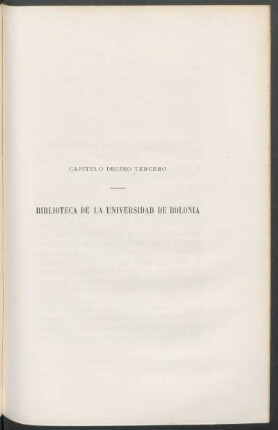 Capítulo décimo tercero - Biblioteca de la Universidad de Bolonia