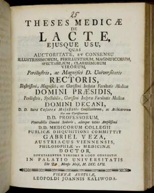 Theses Medicæ De Lacte, Ejusque Usu