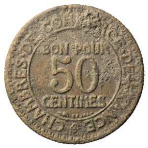 Fundmünze, 50 Centimes (FRF), 1923