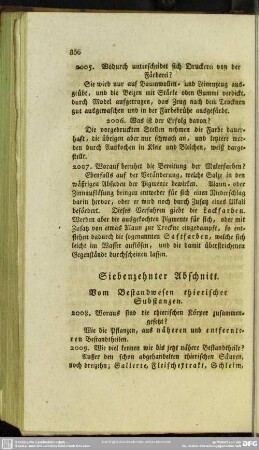Siebzehnter Abschnitt. Vom Bestandwesen thierischer Substanzen