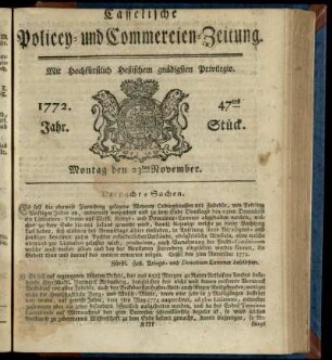 47tes Stueck, Montag den 23ten November 1772
