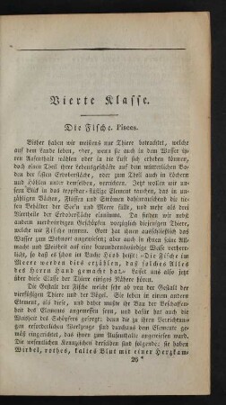 Vierte Klasse. Die Fische. Pisces.
