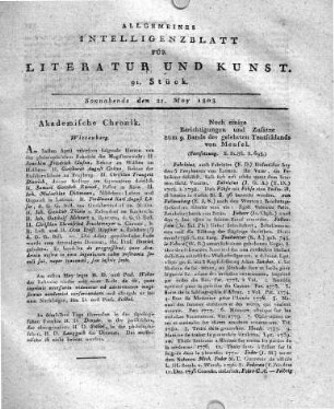 [Fortsetzung. S. St. 86. S. 695.:] Noch einige Berichtigungen und Zusätze zum 9. Bande des gelehrten Teutschlands von Meusel.