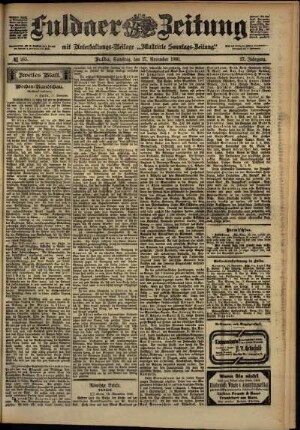 Zweite Ausgabe vom Samstag, den 17. November 1900.