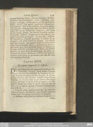 Caput XXVI. De Curia Imperiali & Sessione.