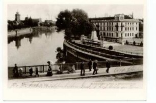 "Neckaransicht und Blick auf Bismarckdenkmal" - Bismarck-Denkmal, Neckar-Hotel