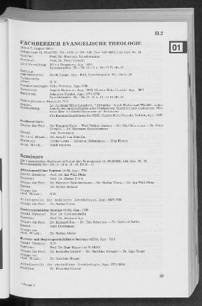 II.2 Fachbereiche