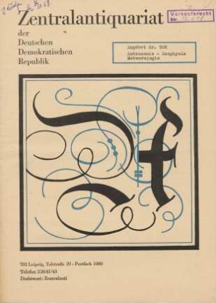 Nr. 908: Astronomie - Geophysik Meteorologie