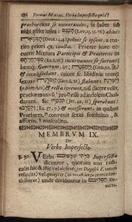 Membrum IX. De Verbo Imperfecto.