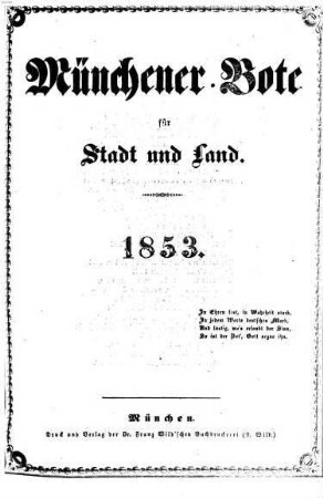 Münchener Bote für Stadt und Land. 1853, 1853