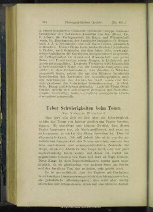 Ueber Schwierigkeiten bei Tonen