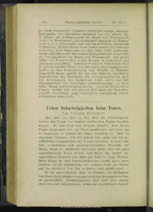 Ueber Schwierigkeiten bei Tonen